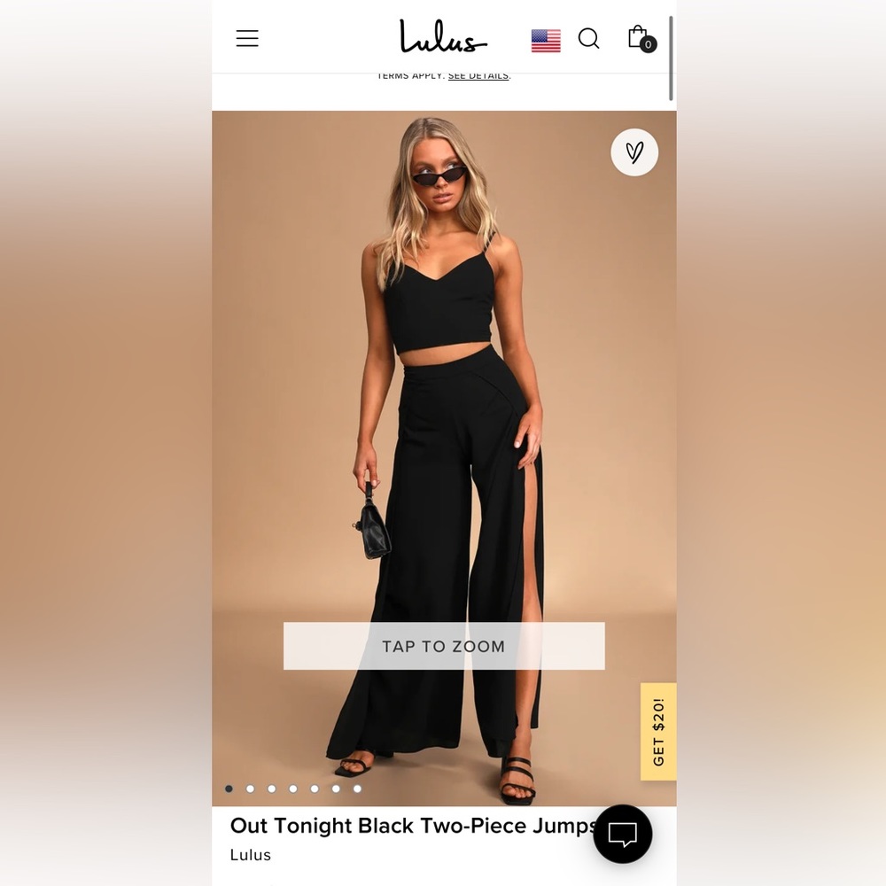 Black lulu’s two-piece jumpsuit set